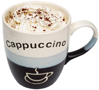a mug of cappuccino